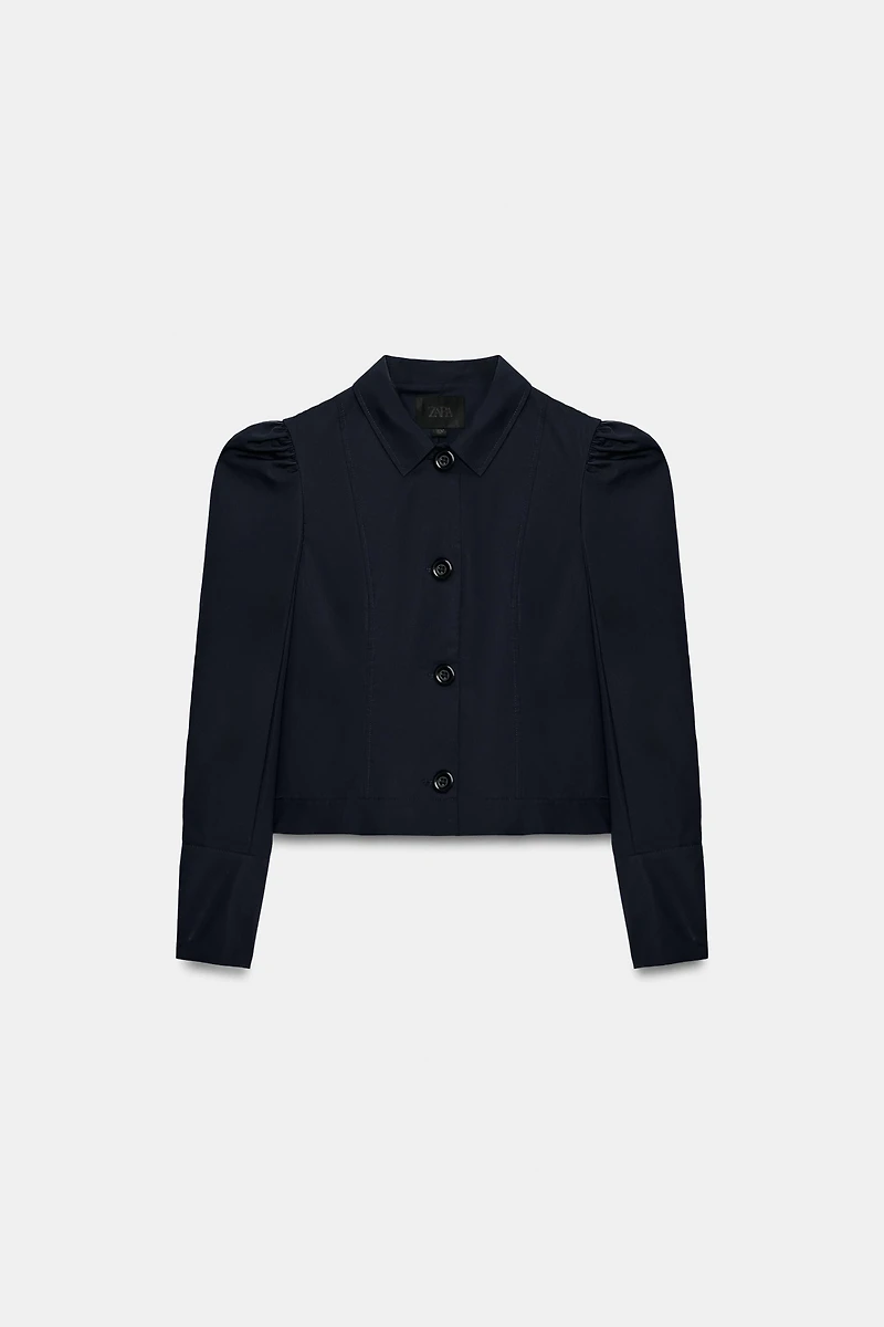 SHORT GATHERED-SHOULDER BLAZER