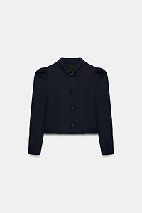 SHORT GATHERED-SHOULDER BLAZER