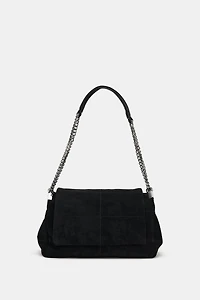 SPLIT LEATHER SHOULDER BAG