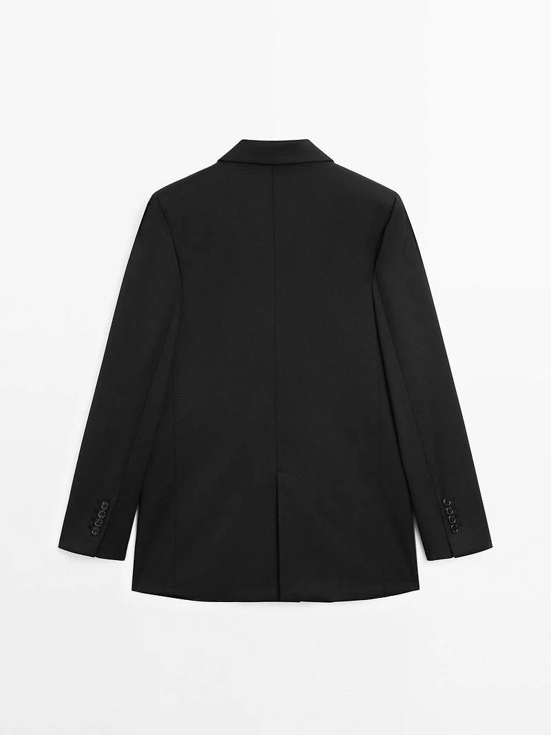 Blazer à deux boutons 100 % laine extra-fine