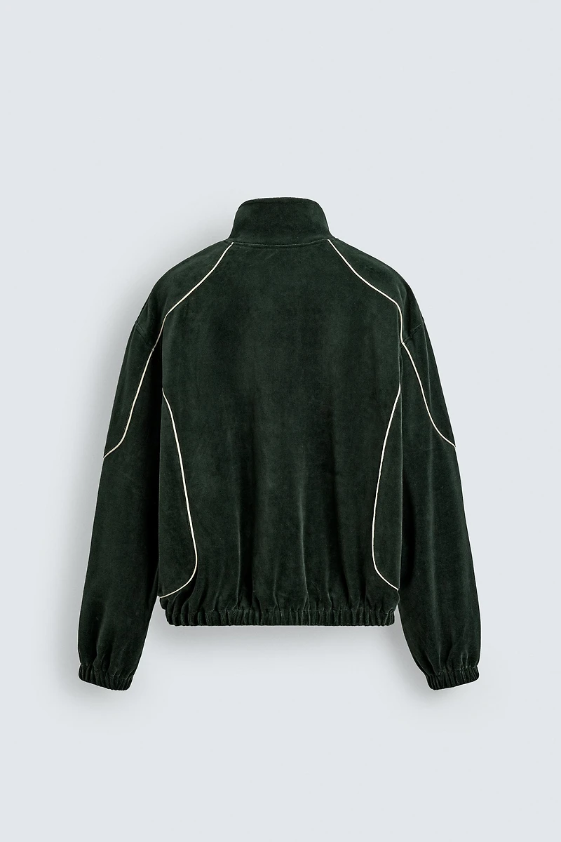 BLOUSON EN VELOURS AVEC LISERÉS