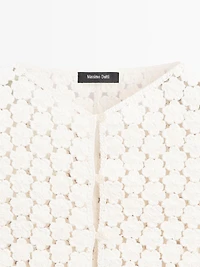 Cotton crochet vest with floral details
