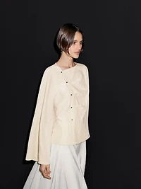 Long sleeve blouse with side button fastening