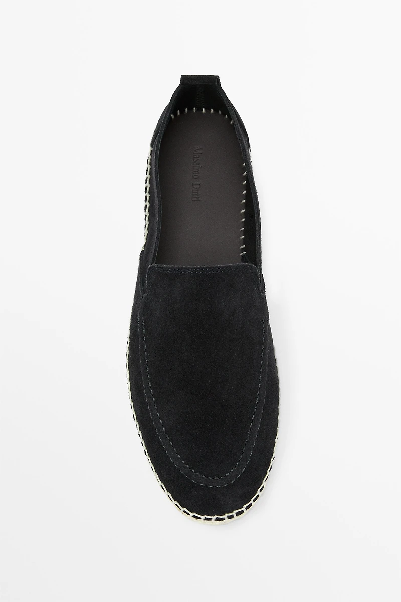 Espadrille ganse cuir