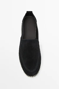 Espadrille ganse cuir