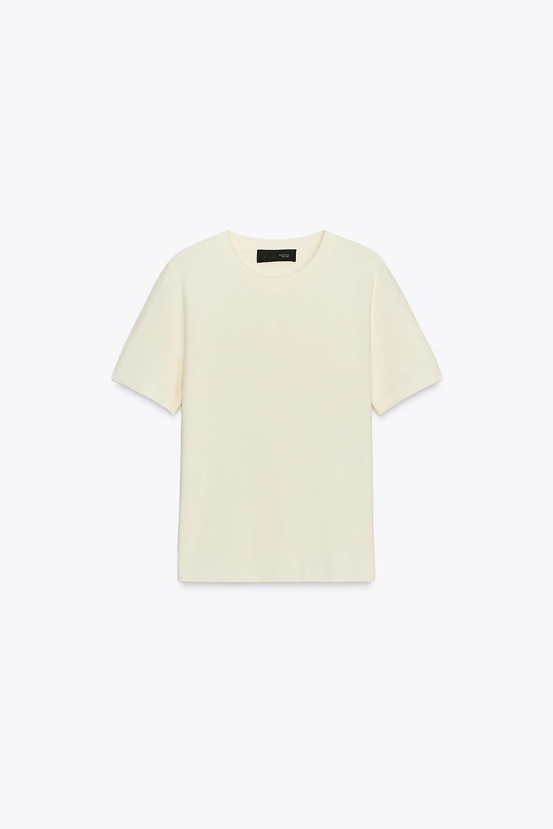 SOFT FEEL SHORT SLEEVE KNIT TOP