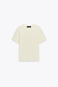SOFT FEEL SHORT SLEEVE KNIT TOP