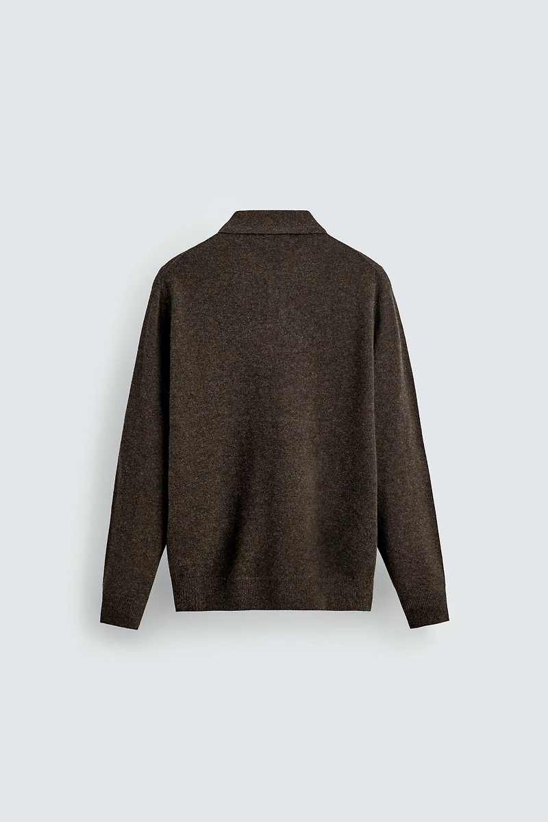 REGULAR FIT WOOL BLEND KNIT POLO SHIRT
