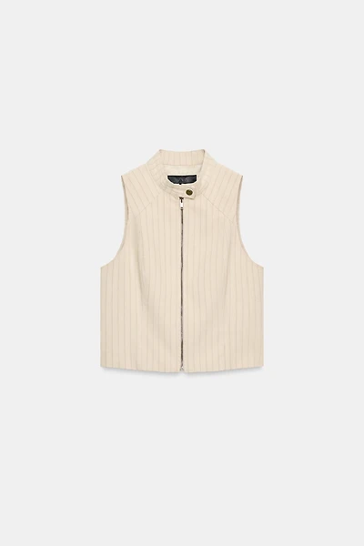 GILET ZIPPÉ À RAYURES