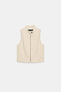 GILET ZIPPÉ À RAYURES