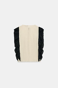 BLOUSE À RAYURES ET VOLANTS