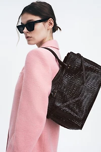 EMBOSSED LEATHER CITY BAG