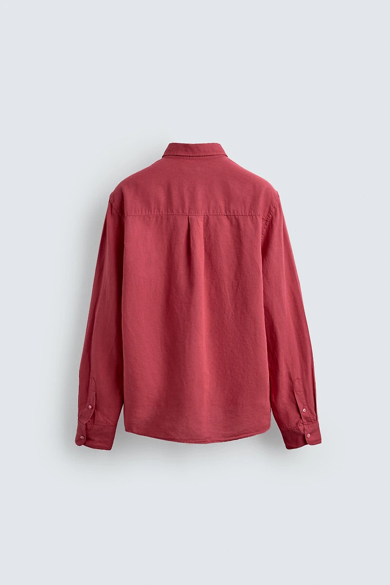 REGULAR FIT LINEN - COTTON SHIRT