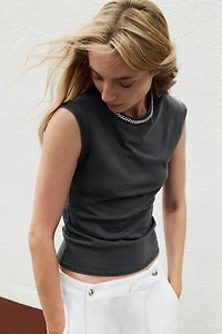 WASHED EFFECT JEWEL T-SHIRT