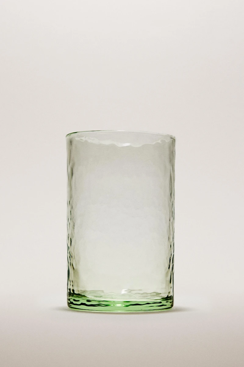 HAMMERED EFFECT GLASS SOFT DRINK TUMBLER