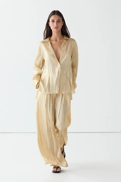 Flowing satin trousers