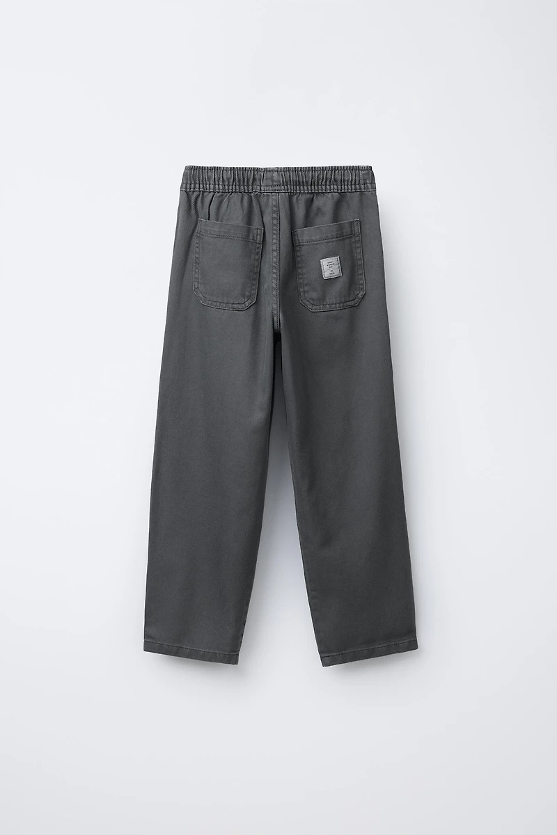 FLOWY PANTS WITH ELASTIC TRIM