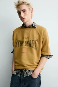 WASHED CONTRAST PRINT SWEATSHIRT