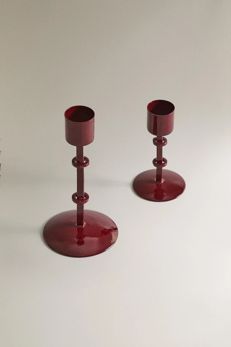 TALL METAL CHRISTMAS CANDLESTICK