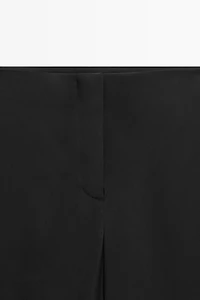 Silk blend tie-hem capri pants