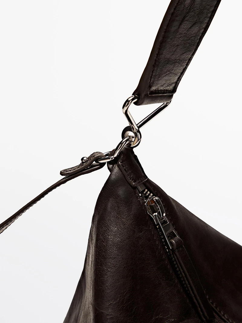 Petit sac compartimenté en cuir nappa