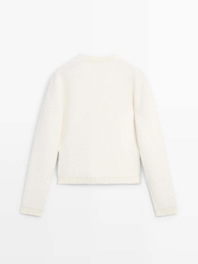 Cardigan court avec boutons dorés