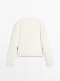 Cardigan court avec boutons dorés