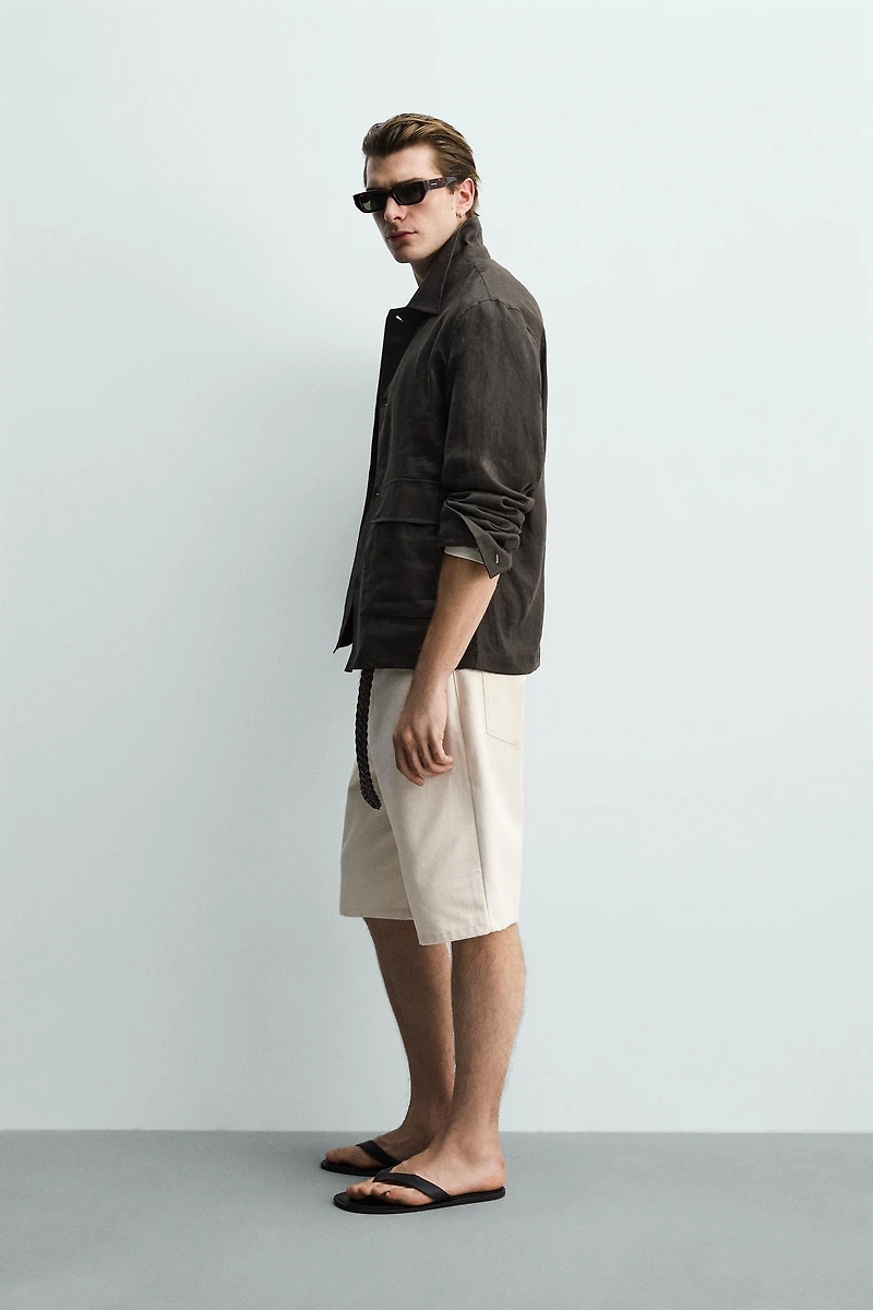 100% LINEN OVERSHIRT