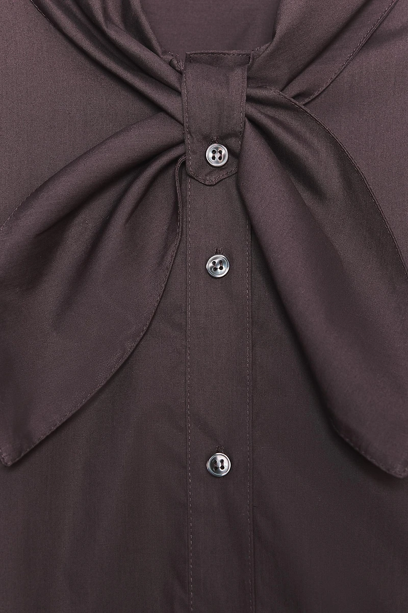 NECKTIE POPLIN SHIRT