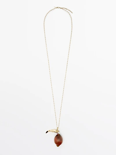 Chain necklace with glass piece