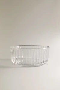 RAISED WAVY DESIGN GLASS BOWL