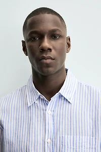 REGULAR FIT LINEN-COTTON SHIRT