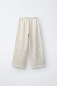 WIDE LEG OPEN-KNIT LACE PANTS