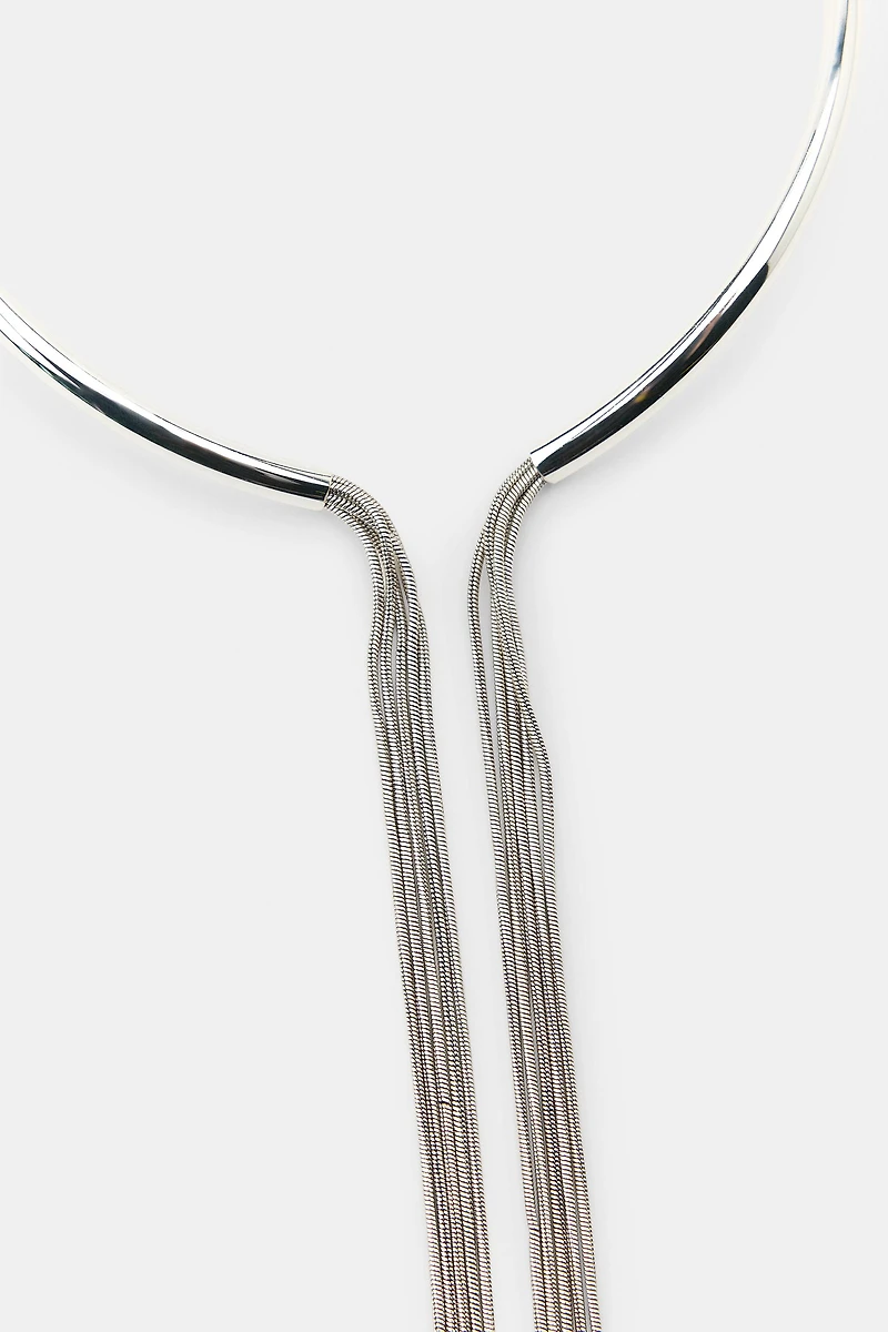 METAL FRINGE CHOKER NECKLACE