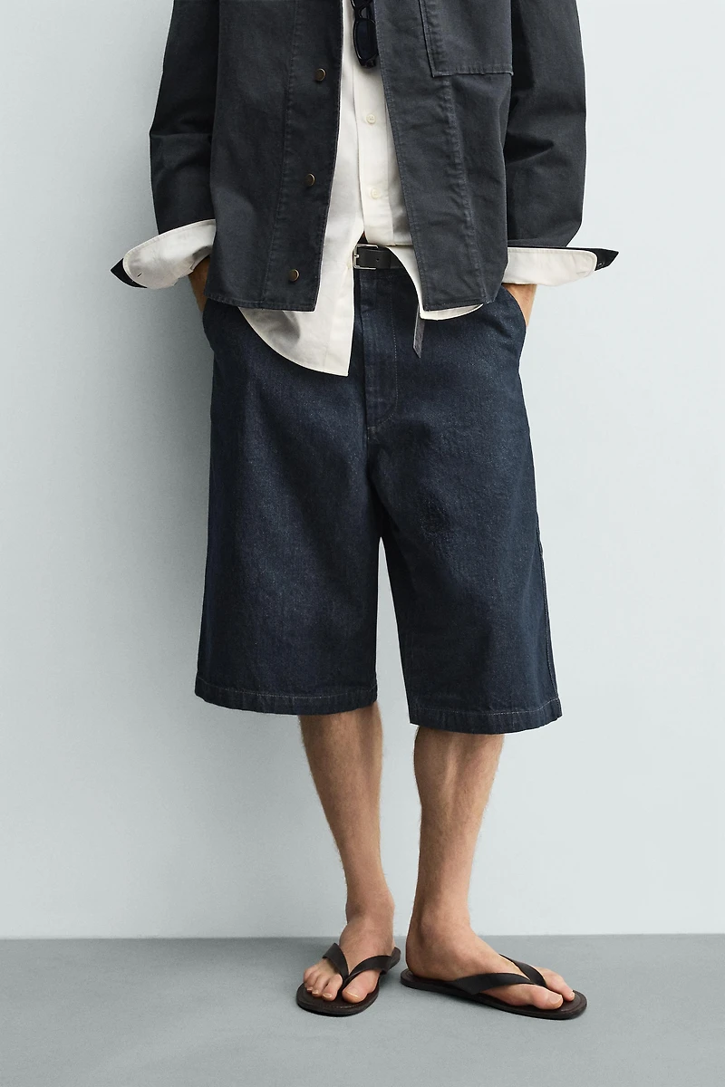 RELAXED FIT DENIM JORTS