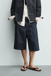 RELAXED FIT DENIM JORTS