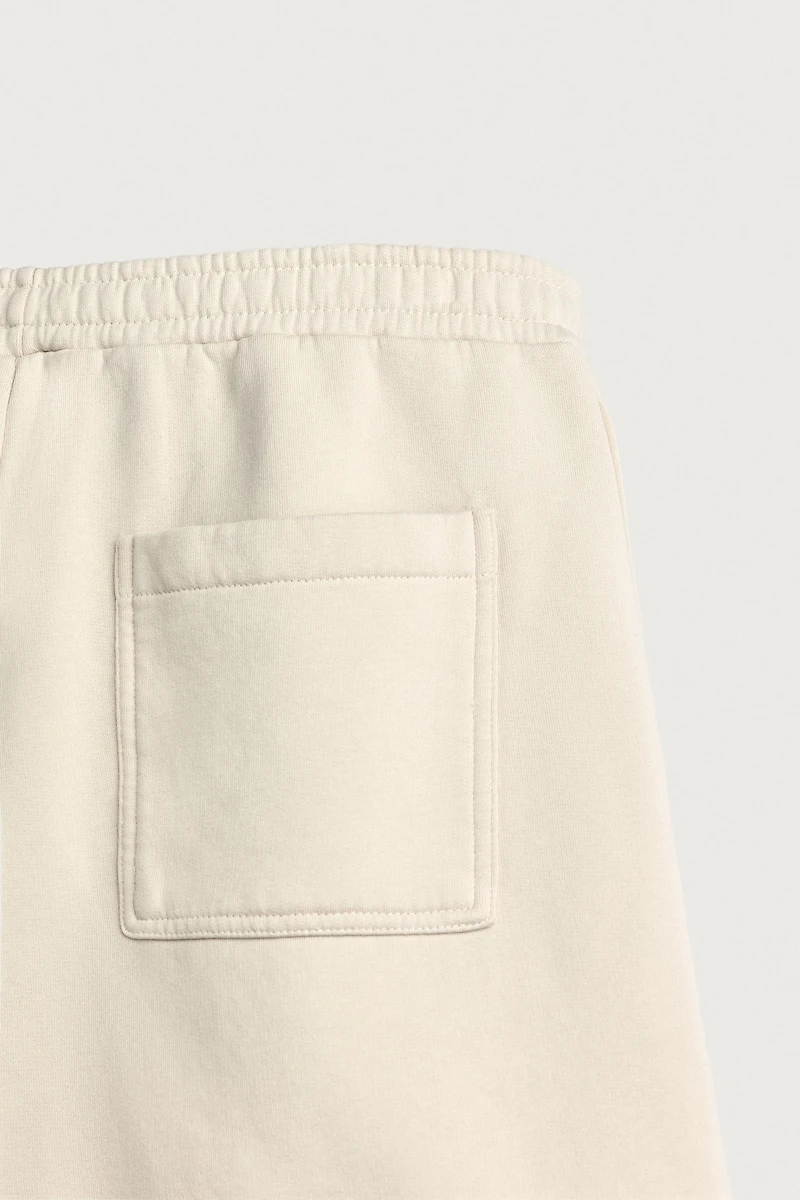 WASHED TEXT PRINT JOGGER SHORTS