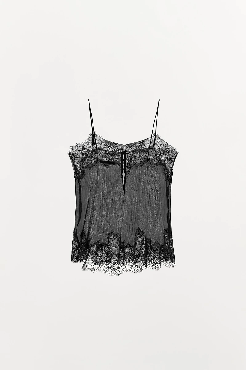 PLEATED LACE TOP