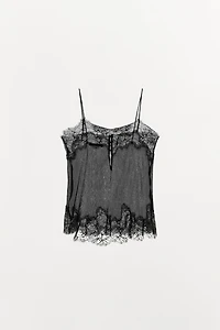 PLEATED LACE TOP