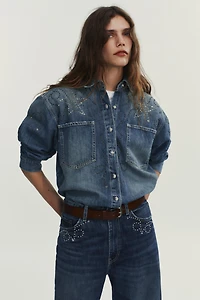 STUDDED DENIM SHIRT