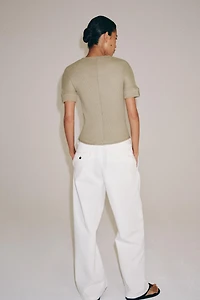 T-SHIRT EN COTON CÔTELÉ