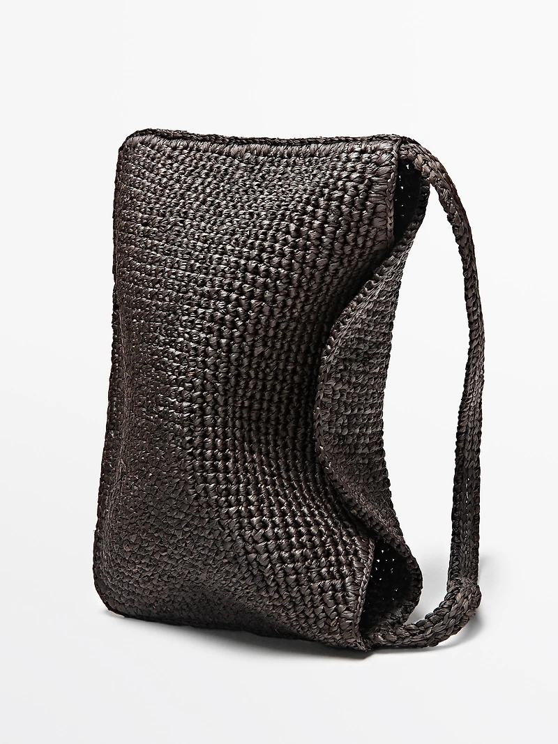 Small raffia shoulder bag