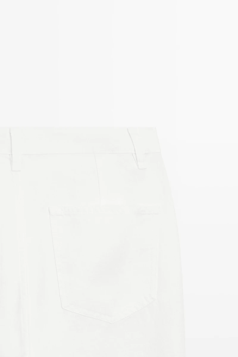 100% linen cropped flare fit pants