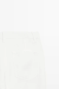 100% linen cropped flare fit pants