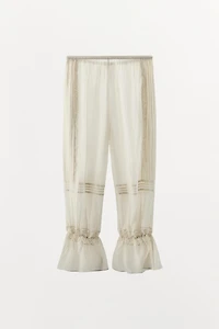 VISCOSE BLEND LACE RUFFLE PANTS