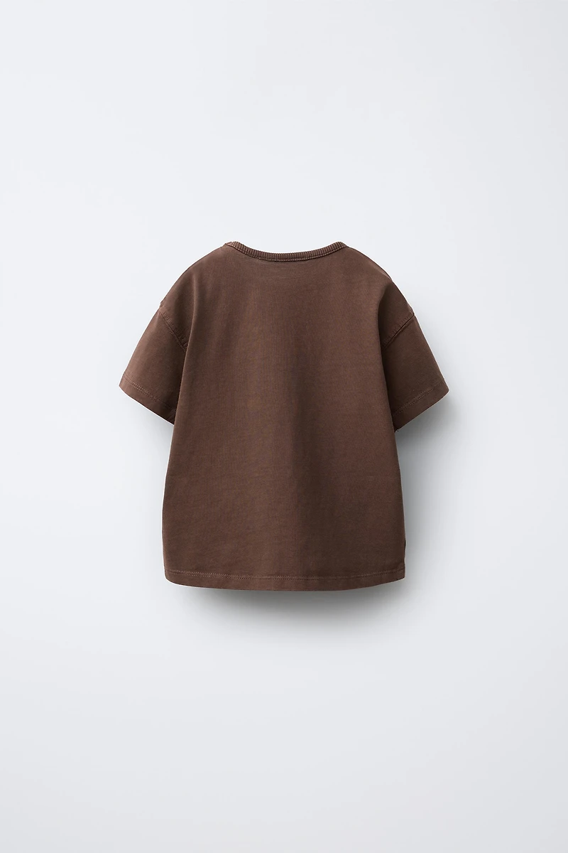 WASHED EFFECT TEXT T-SHIRT