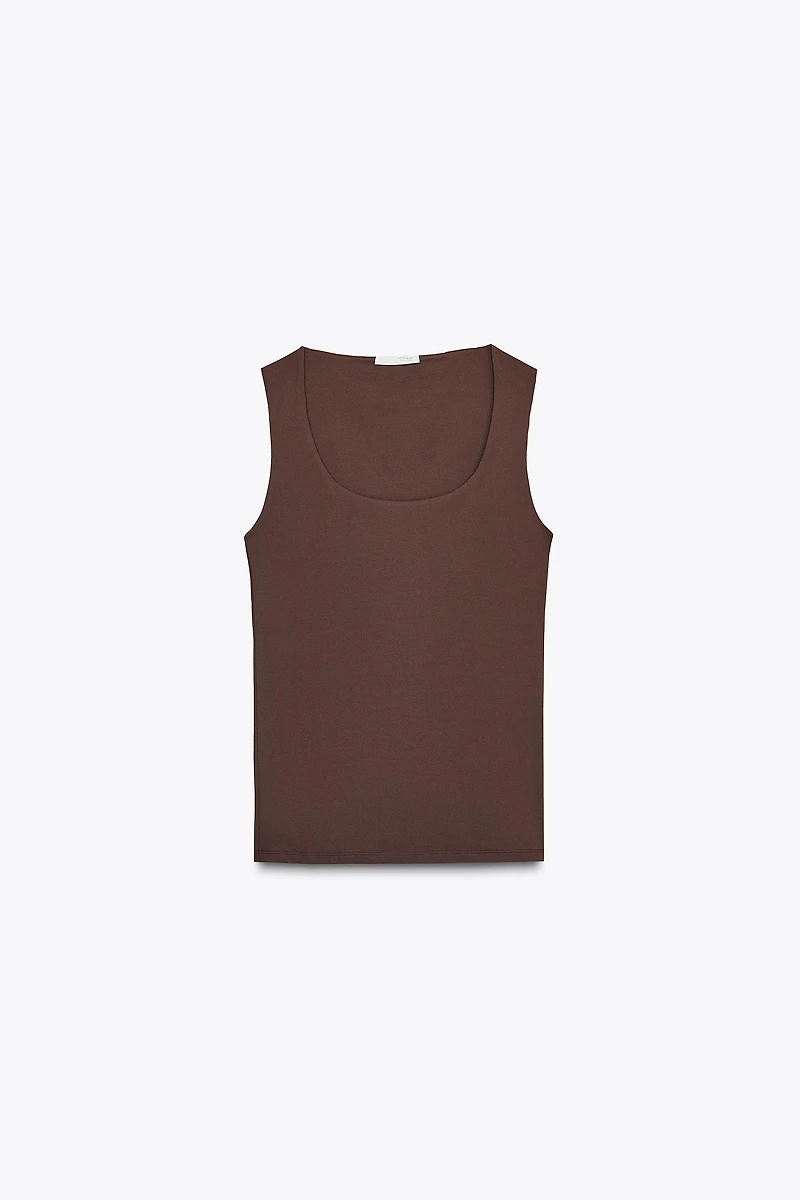 WIDE STRAP POLYAMIDE TOP