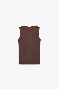 WIDE STRAP POLYAMIDE TOP