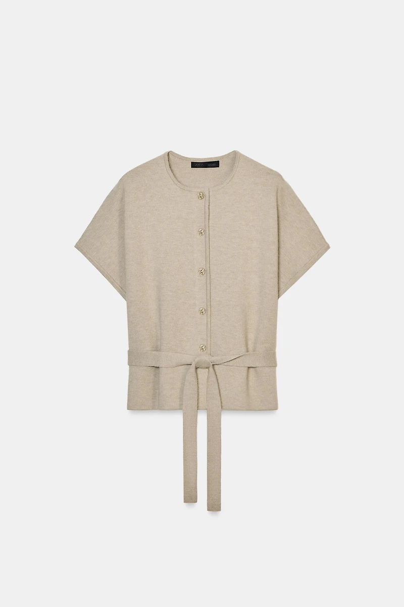 CARDINGAN CINTURÓN MANGA CORTA