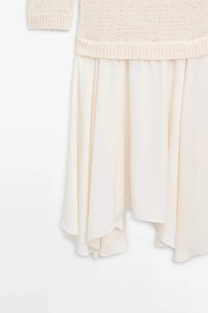Robe midi asymétrique combinée